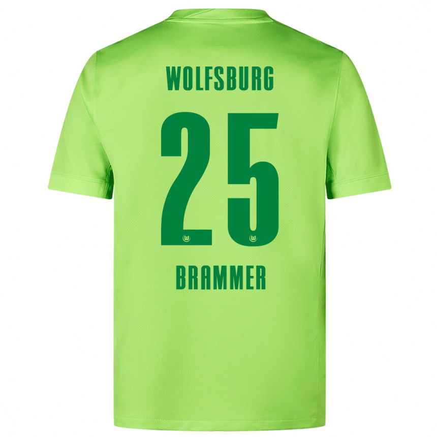 Mujer Fútbol Camiseta Ole Brammer #25 Verde Fluorescente 1ª Equipación 2024/25 Perú