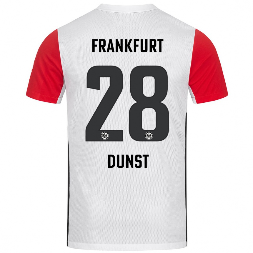 Mujer Fútbol Camiseta Barbara Dunst #28 Blanco Rojo 1ª Equipación 2024/25 Perú