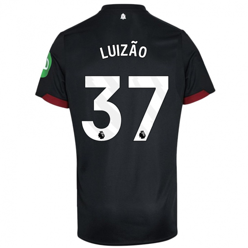 Mujer Fútbol Camiseta Luizão #37 Negro Blanco 2ª Equipación 2024/25 Perú