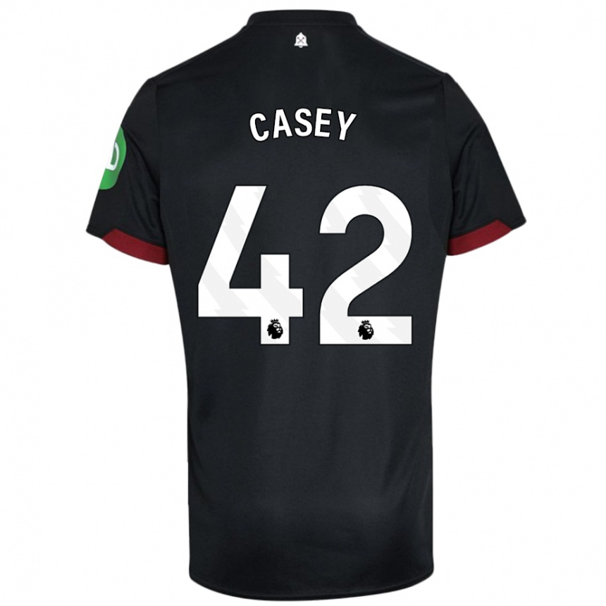 Mujer Fútbol Camiseta Kaelan Casey #42 Negro Blanco 2ª Equipación 2024/25 Perú