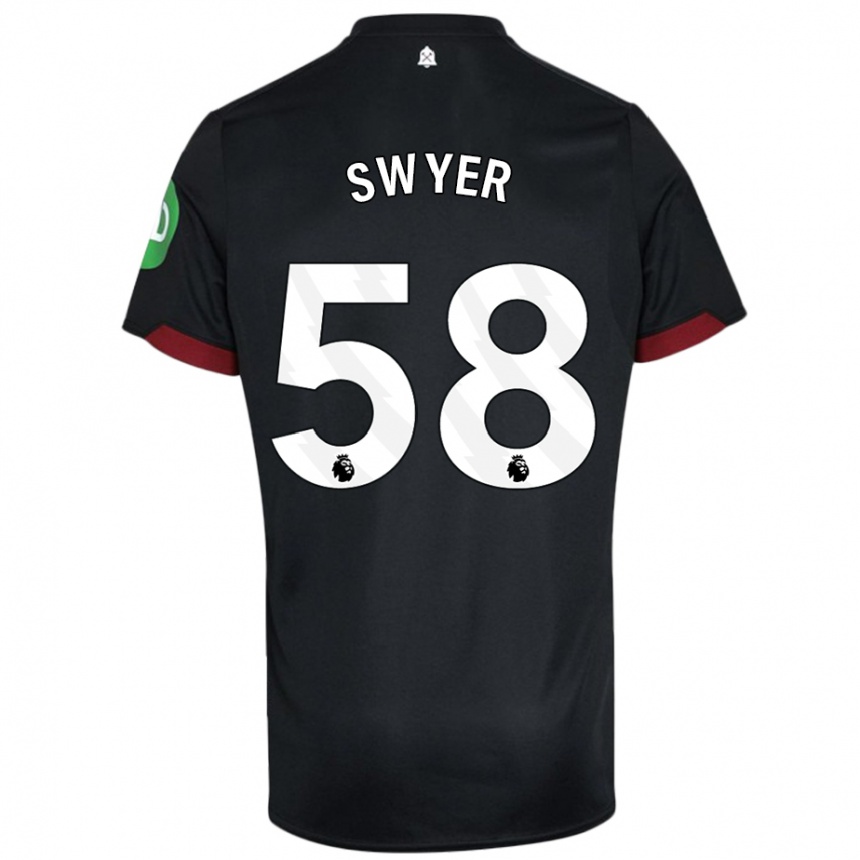 Mujer Fútbol Camiseta Kamarai Swyer #58 Negro Blanco 2ª Equipación 2024/25 Perú