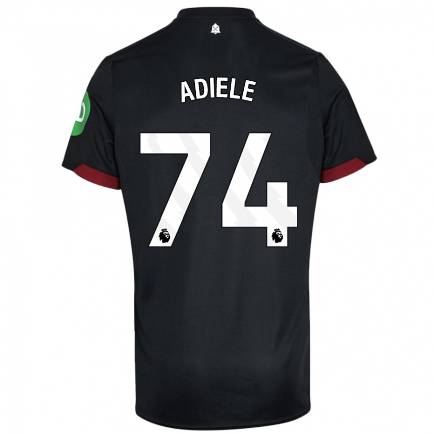 Mujer Fútbol Camiseta Emeka Adiele #74 Negro Blanco 2ª Equipación 2024/25 Perú