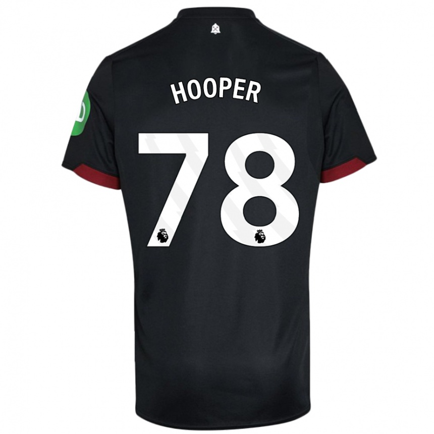 Mujer Fútbol Camiseta Finley Hooper #78 Negro Blanco 2ª Equipación 2024/25 Perú