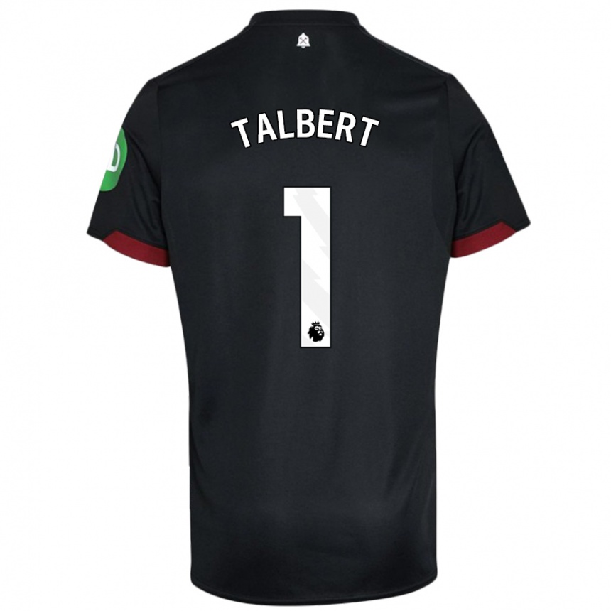 Mujer Fútbol Camiseta Katelin Talbert #1 Negro Blanco 2ª Equipación 2024/25 Perú