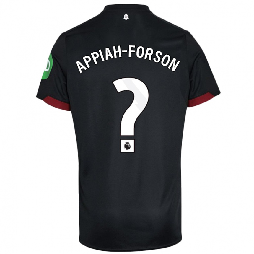 Mujer Fútbol Camiseta Keenan Appiah-Forson #0 Negro Blanco 2ª Equipación 2024/25 Perú