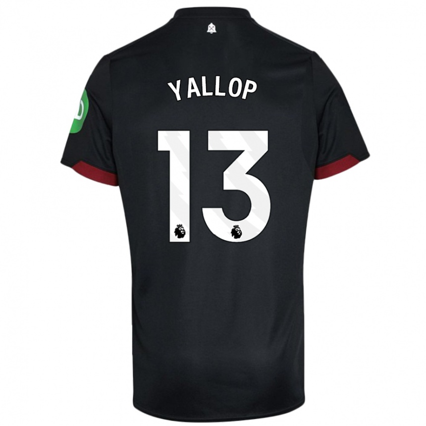 Mujer Fútbol Camiseta Tameka Yallop #13 Negro Blanco 2ª Equipación 2024/25 Perú