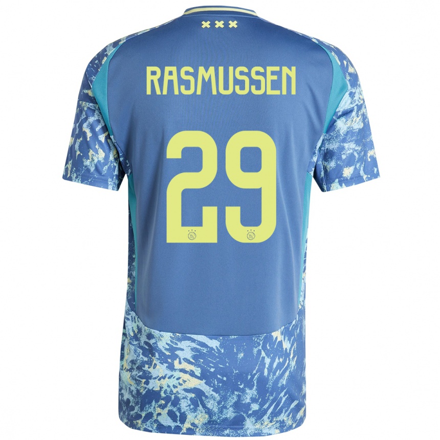 Mujer Fútbol Camiseta Christian Rasmussen #29 Gris Azul Amarillo 2ª Equipación 2024/25 Perú