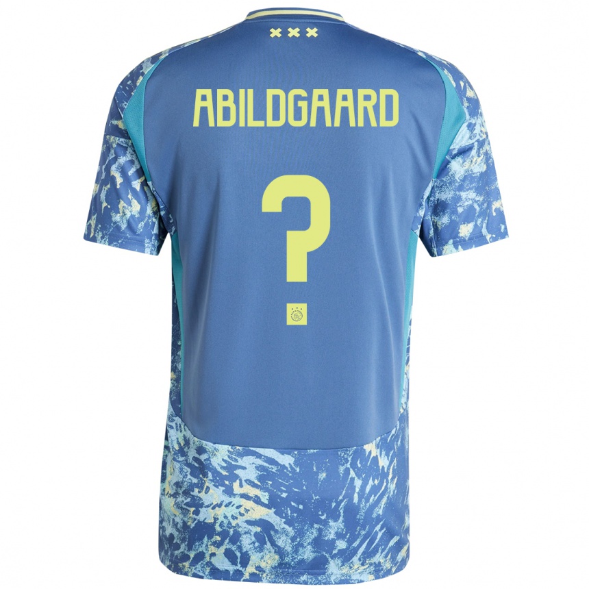 Mujer Fútbol Camiseta Lasse Abildgaard #0 Gris Azul Amarillo 2ª Equipación 2024/25 Perú