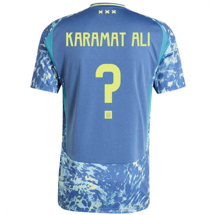 Mujer Fútbol Camiseta Yaïr Karamat Ali #0 Gris Azul Amarillo 2ª Equipación 2024/25 Perú