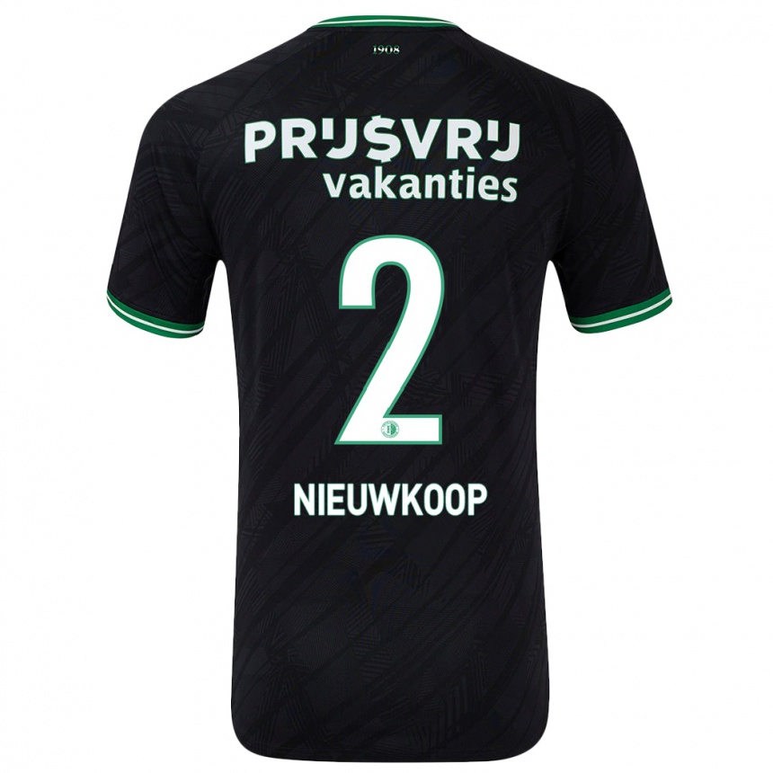 Mujer Fútbol Camiseta Bart Nieuwkoop #2 Negro Verde 2ª Equipación 2024/25 Perú