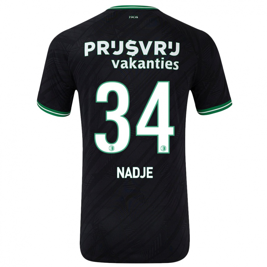 Mujer Fútbol Camiseta Chris-Kévin Nadje #34 Negro Verde 2ª Equipación 2024/25 Perú