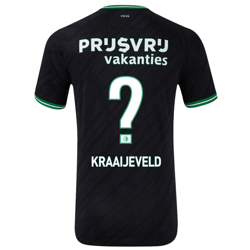 Mujer Fútbol Camiseta Thijs Kraaijeveld #0 Negro Verde 2ª Equipación 2024/25 Perú