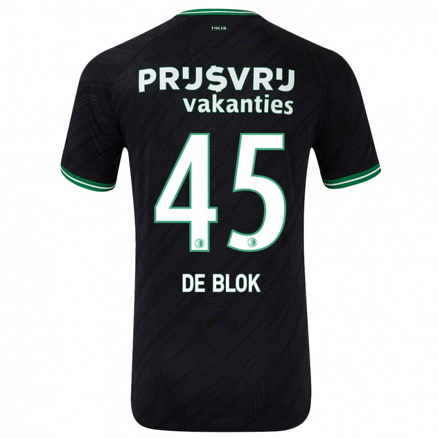 Mujer Fútbol Camiseta Lars De Blok #45 Negro Verde 2ª Equipación 2024/25 Perú