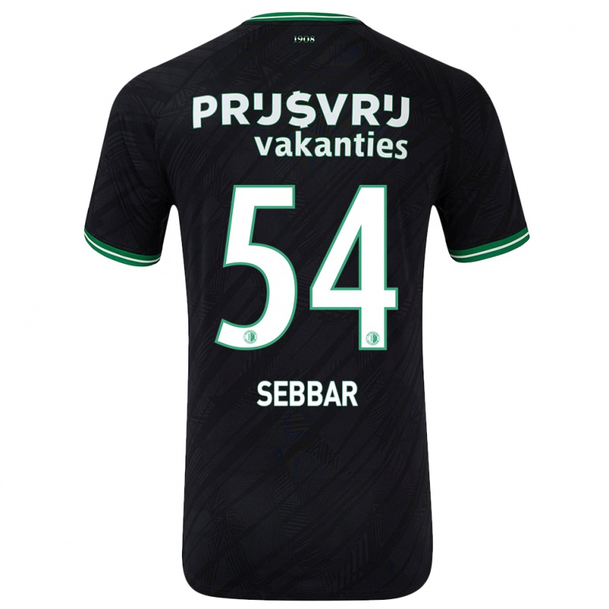 Mujer Fútbol Camiseta Marouane Sebbar #54 Negro Verde 2ª Equipación 2024/25 Perú