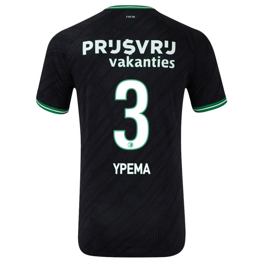 Mujer Fútbol Camiseta Danique Ypema #3 Negro Verde 2ª Equipación 2024/25 Perú