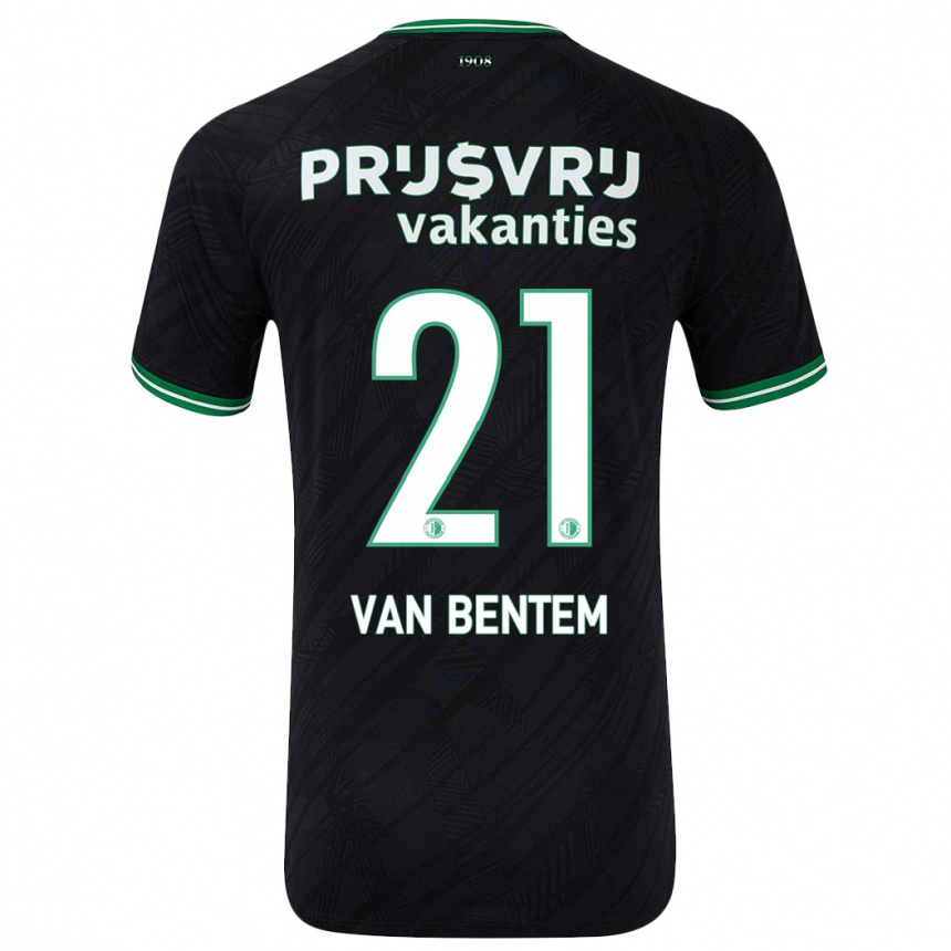 Mujer Fútbol Camiseta Tess Van Bentem #21 Negro Verde 2ª Equipación 2024/25 Perú