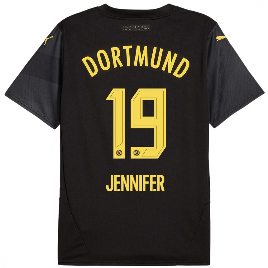 Mujer Fútbol Camiseta Gutierrez Bermejo Jennifer #19 Negro Amarillo 2ª Equipación 2024/25 Perú