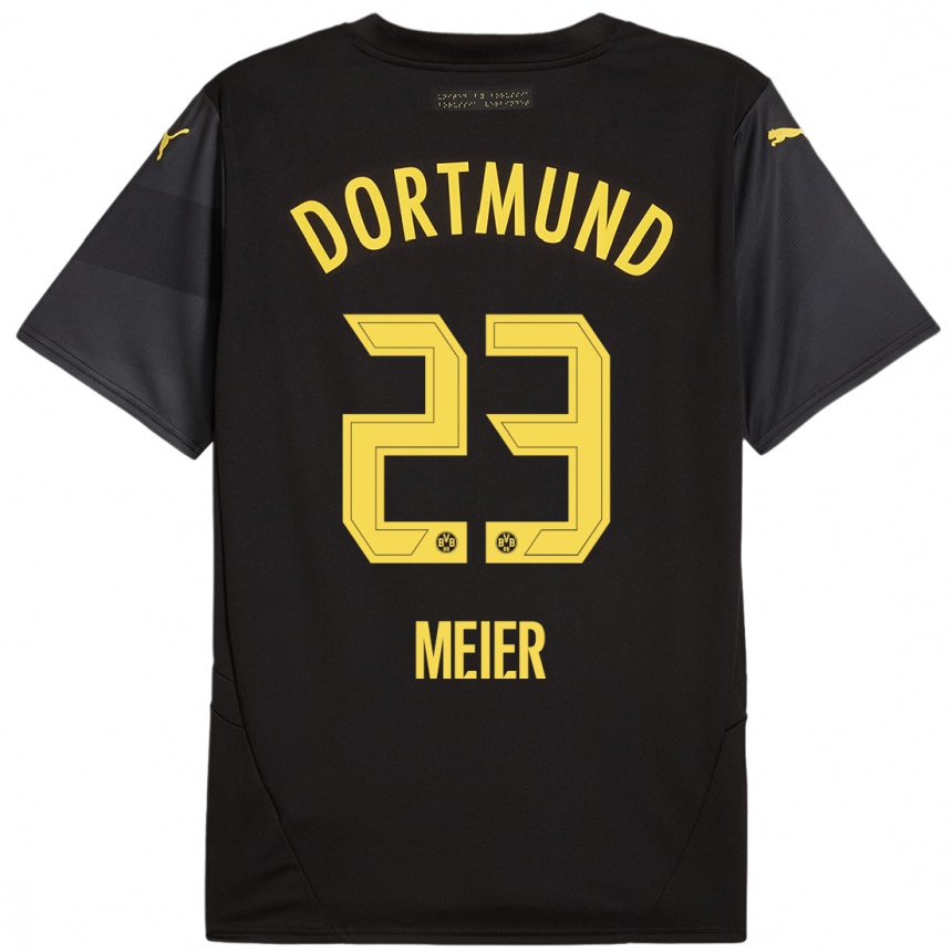 Mujer Fútbol Camiseta Maximilian Meier #23 Negro Amarillo 2ª Equipación 2024/25 Perú