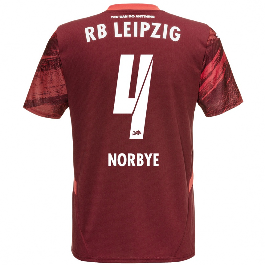 Mujer Fútbol Camiseta Jonathan Norbye #4 Borgoña 2ª Equipación 2024/25 Perú