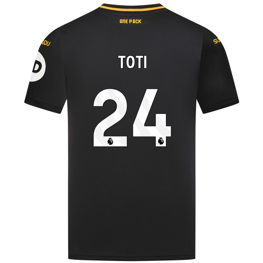 Mujer Fútbol Camiseta Toti #24 Negro 2ª Equipación 2024/25 Perú