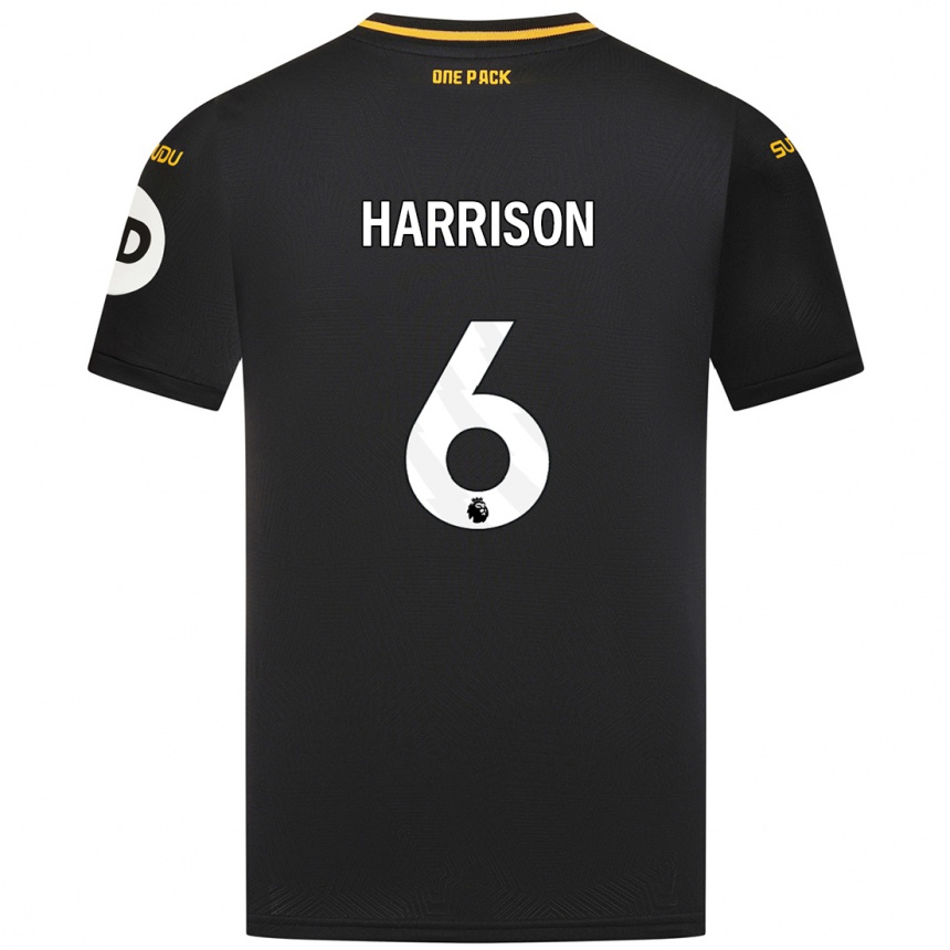 Mujer Fútbol Camiseta Lexie Harrison #6 Negro 2ª Equipación 2024/25 Perú