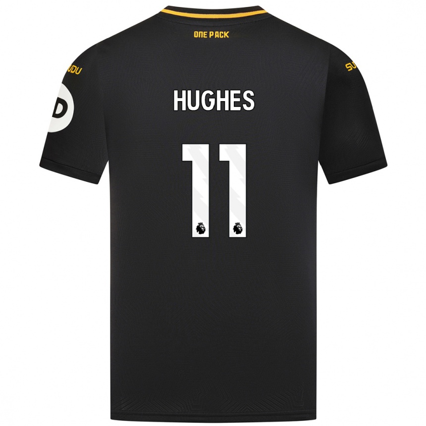 Mujer Fútbol Camiseta Amber Hughes #11 Negro 2ª Equipación 2024/25 Perú