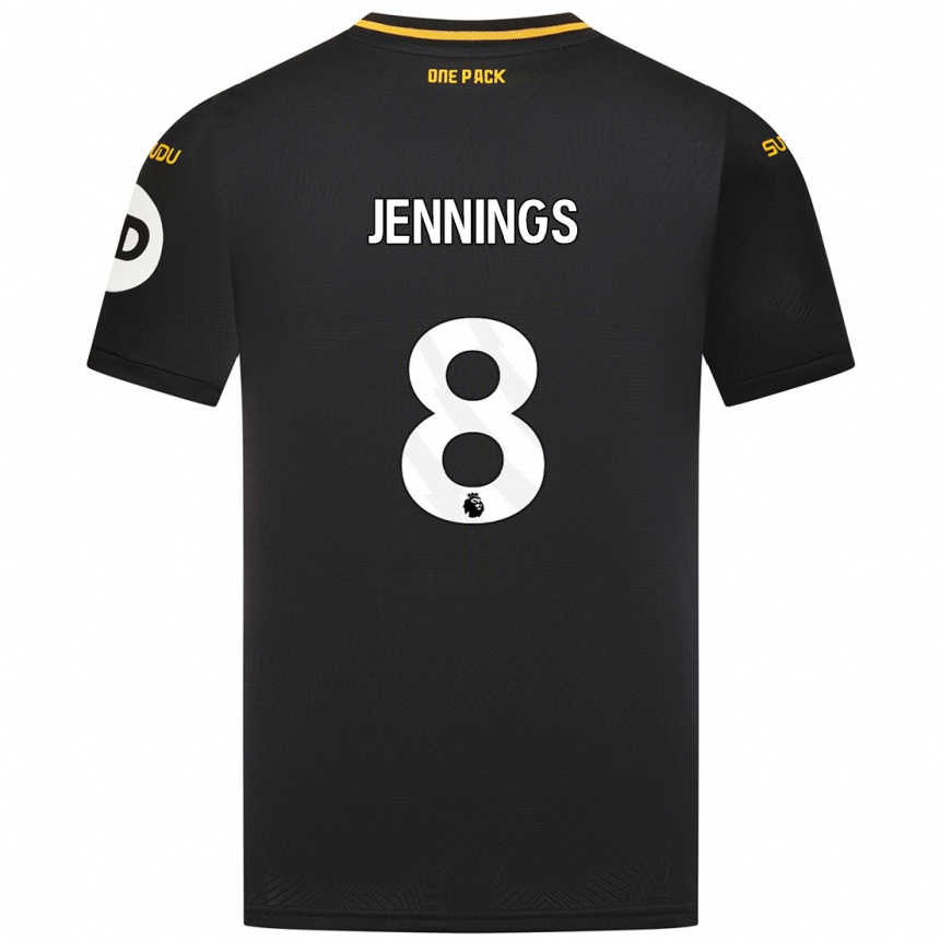 Mujer Fútbol Camiseta Shannie Jennings #8 Negro 2ª Equipación 2024/25 Perú