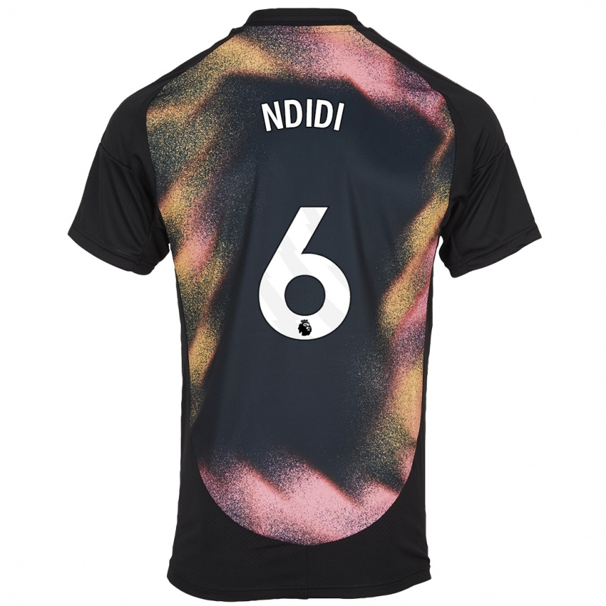 Mujer Fútbol Camiseta Wilfred Ndidi #6 Negro Blanco 2ª Equipación 2024/25 Perú