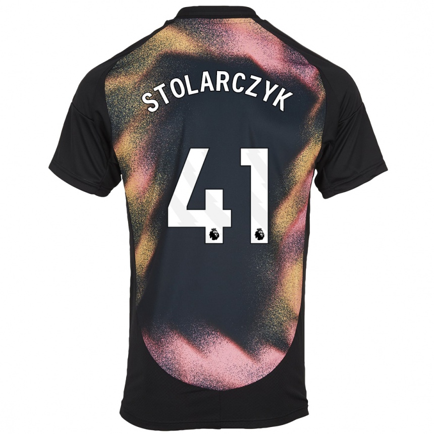 Mujer Fútbol Camiseta Jakub Stolarczyk #41 Negro Blanco 2ª Equipación 2024/25 Perú