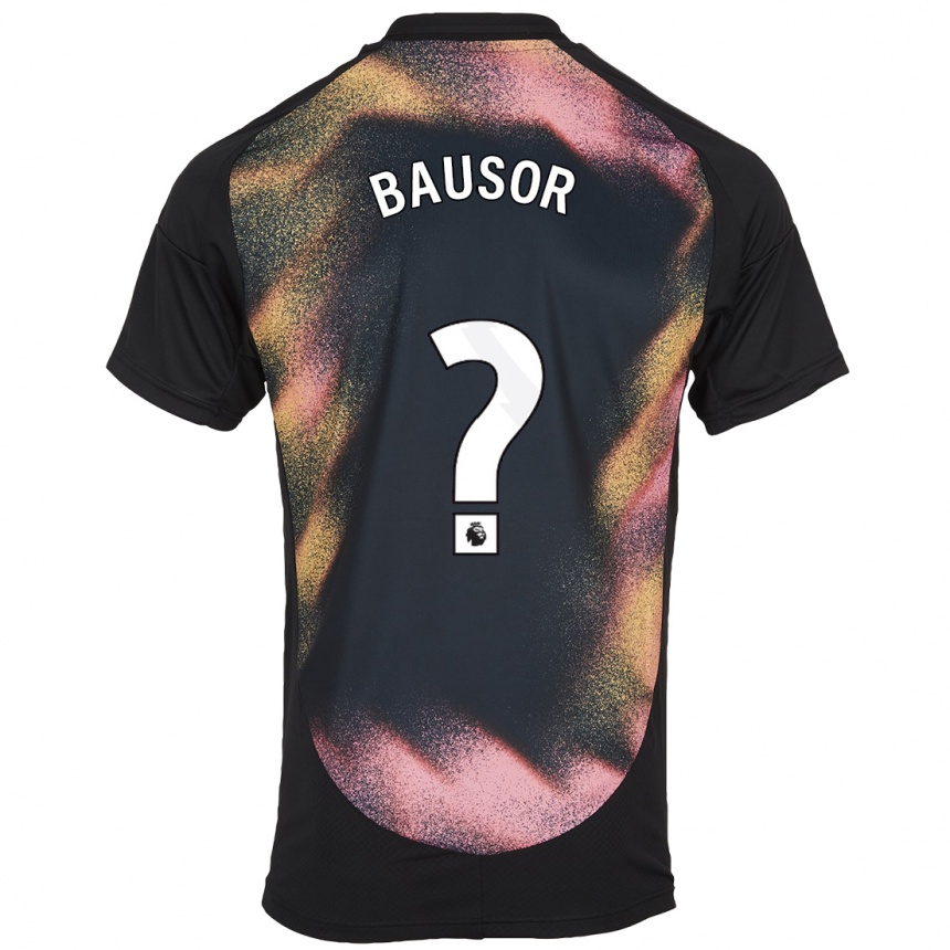 Mujer Fútbol Camiseta Stevie Bausor #0 Negro Blanco 2ª Equipación 2024/25 Perú