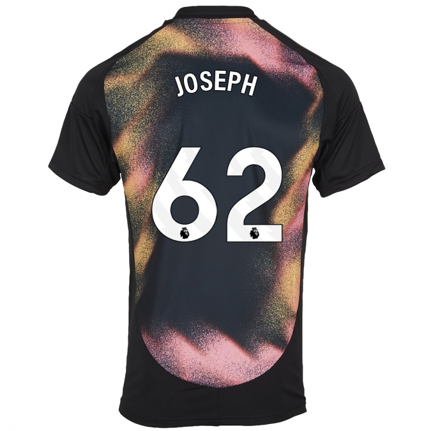 Mujer Fútbol Camiseta Jayden Joseph #62 Negro Blanco 2ª Equipación 2024/25 Perú