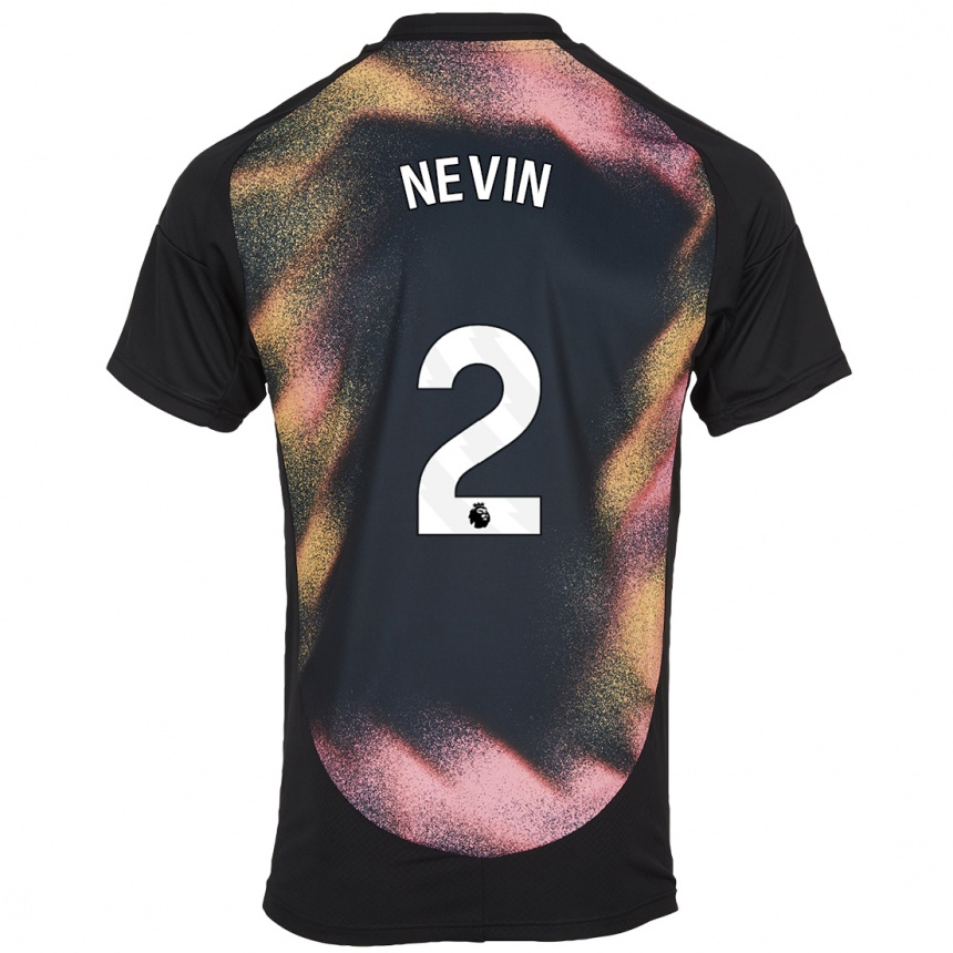 Mujer Fútbol Camiseta Courtney Nevin #2 Negro Blanco 2ª Equipación 2024/25 Perú