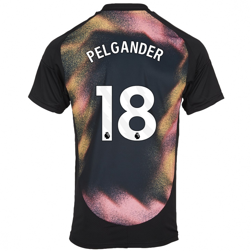 Mujer Fútbol Camiseta Emilia Pelgander #18 Negro Blanco 2ª Equipación 2024/25 Perú