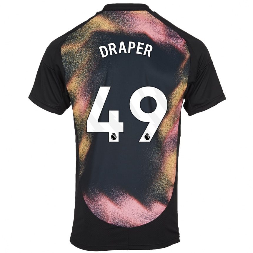 Mujer Fútbol Camiseta Denny Draper #49 Negro Blanco 2ª Equipación 2024/25 Perú