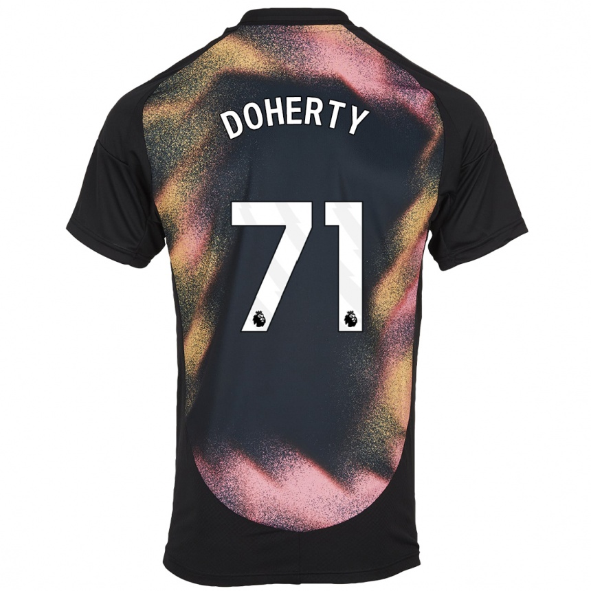 Mujer Fútbol Camiseta Arlo Doherty #71 Negro Blanco 2ª Equipación 2024/25 Perú