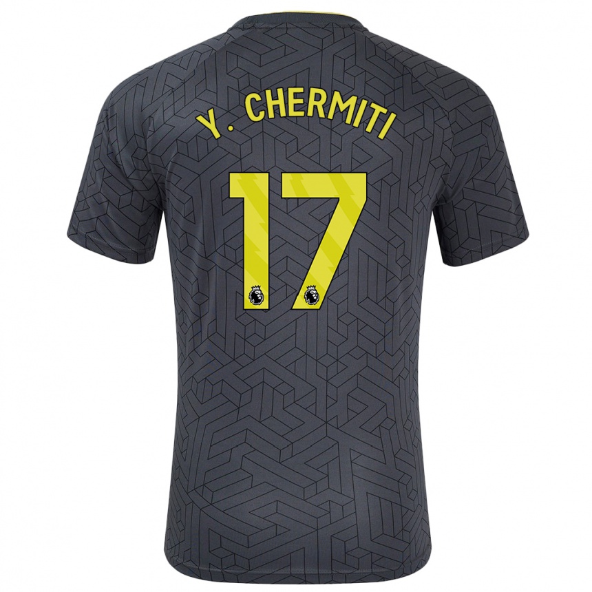 Mujer Fútbol Camiseta Chermiti #17 Negro Amarillo 2ª Equipación 2024/25 Perú