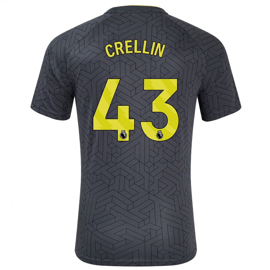 Mujer Fútbol Camiseta Billy Crellin #43 Negro Amarillo 2ª Equipación 2024/25 Perú