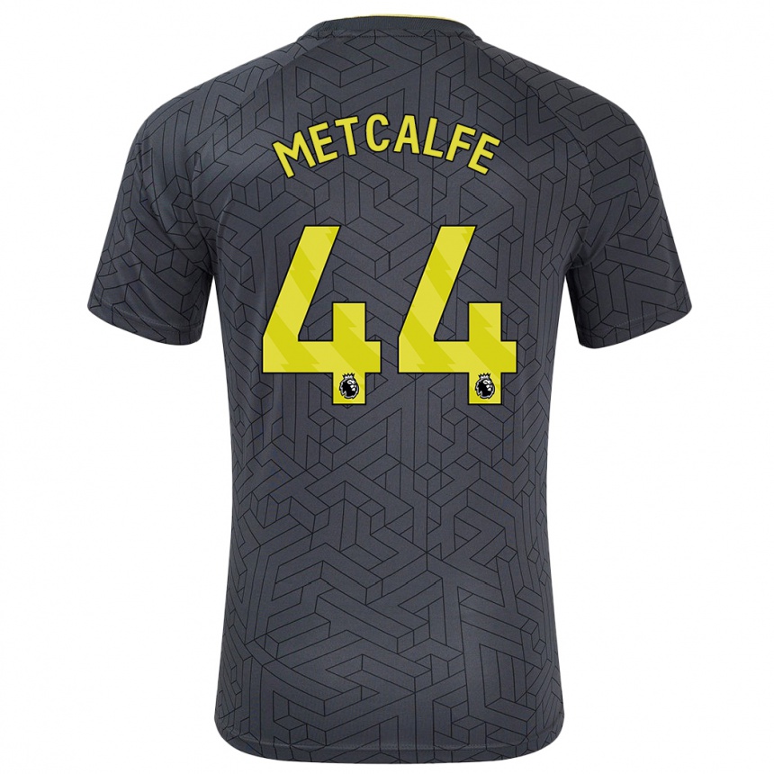 Mujer Fútbol Camiseta Jenson Metcalfe #44 Negro Amarillo 2ª Equipación 2024/25 Perú