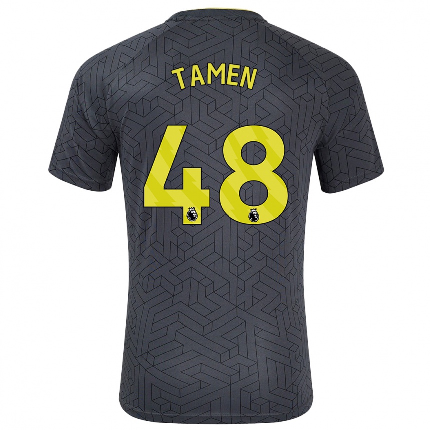 Mujer Fútbol Camiseta William Tamen #48 Negro Amarillo 2ª Equipación 2024/25 Perú