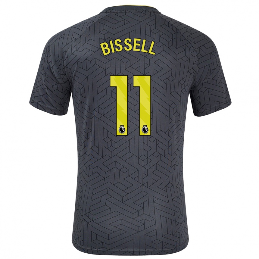 Mujer Fútbol Camiseta Emma Bissell #11 Negro Amarillo 2ª Equipación 2024/25 Perú