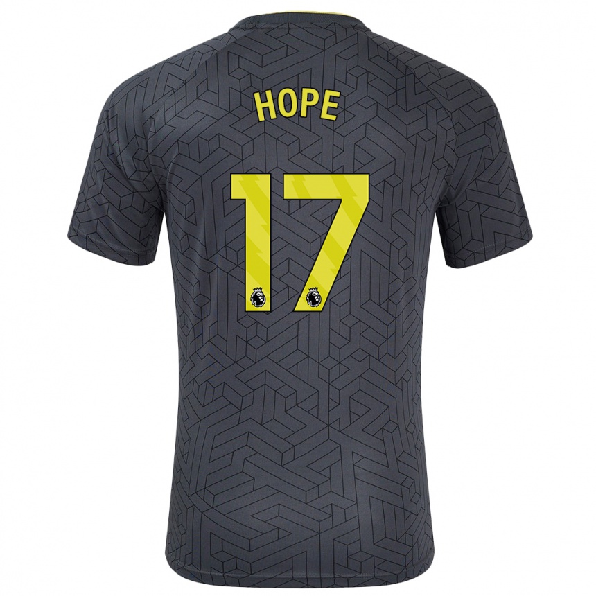 Mujer Fútbol Camiseta Lucy Hope #17 Negro Amarillo 2ª Equipación 2024/25 Perú