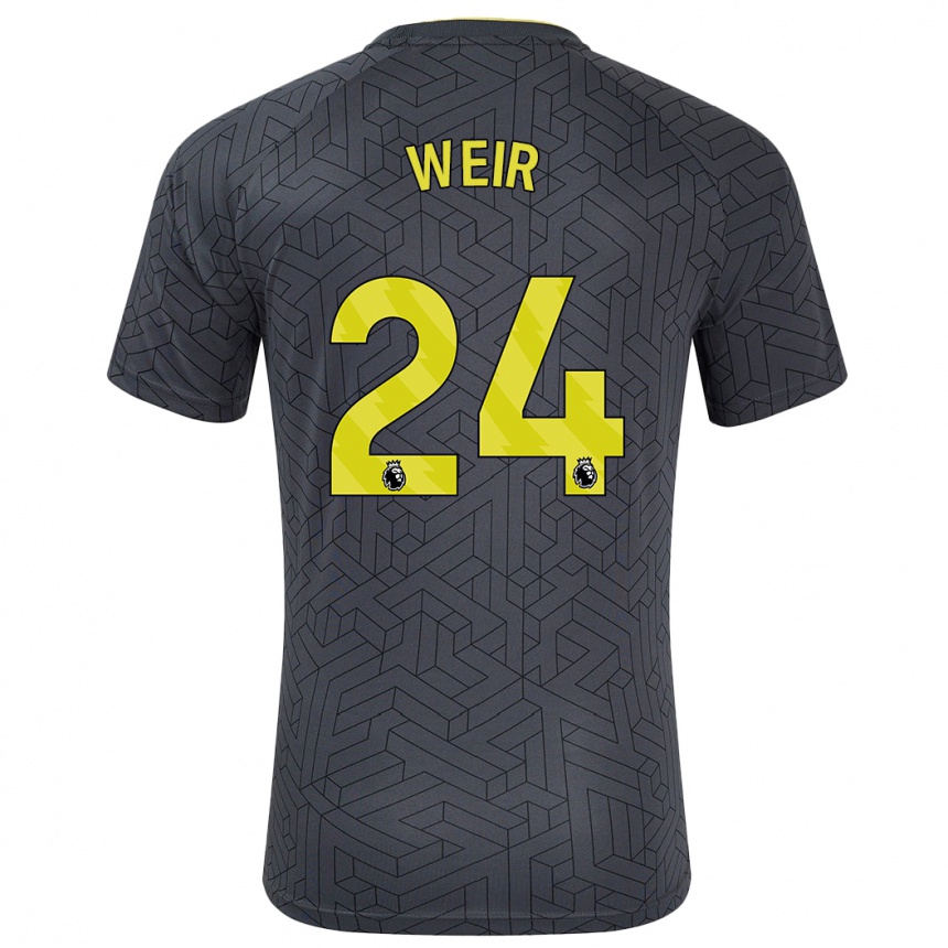 Mujer Fútbol Camiseta Kenzie Weir #24 Negro Amarillo 2ª Equipación 2024/25 Perú