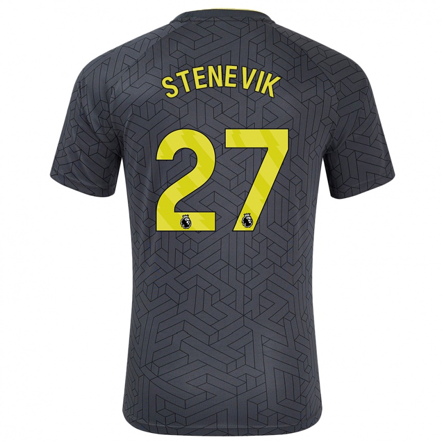 Mujer Fútbol Camiseta Elise Stenevik #27 Negro Amarillo 2ª Equipación 2024/25 Perú