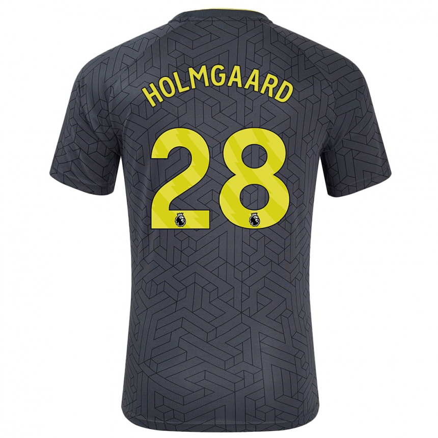 Mujer Fútbol Camiseta Karen Holmgaard #28 Negro Amarillo 2ª Equipación 2024/25 Perú