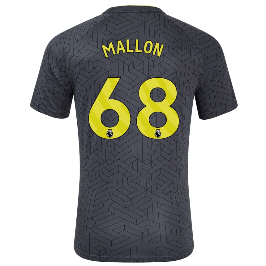 Mujer Fútbol Camiseta Mathew Mallon #68 Negro Amarillo 2ª Equipación 2024/25 Perú