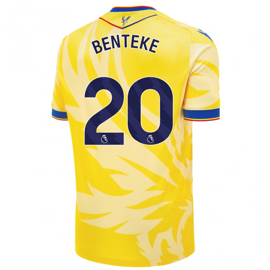 Mujer Fútbol Camiseta Christian Benteke #20 Amarillo 2ª Equipación 2024/25 Perú