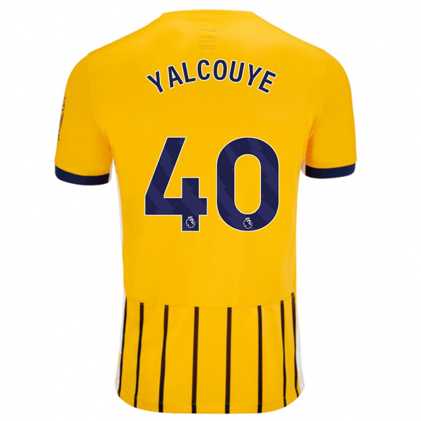 Mujer Fútbol Camiseta Malick Junior Yalcouyé #40 Dorado Azul Rayas 2ª Equipación 2024/25 Perú