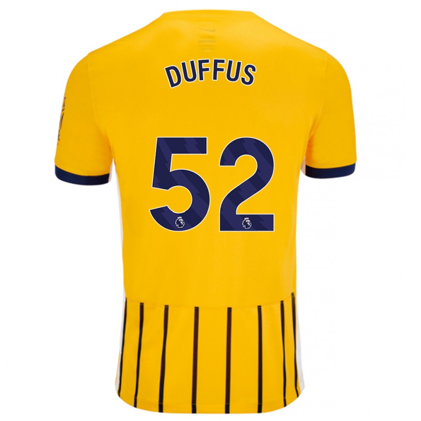 Mujer Fútbol Camiseta Josh Duffus #52 Dorado Azul Rayas 2ª Equipación 2024/25 Perú