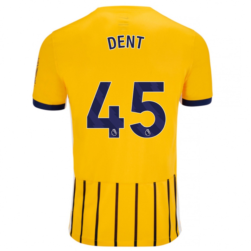 Mujer Fútbol Camiseta Lily Dent #45 Dorado Azul Rayas 2ª Equipación 2024/25 Perú