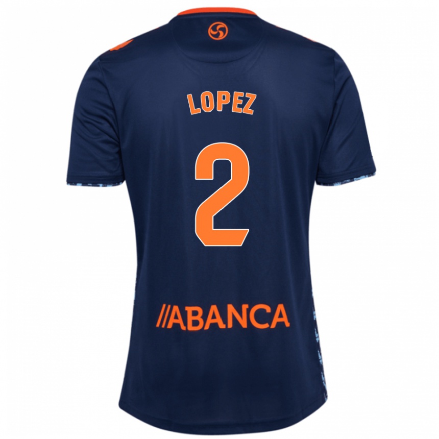 Mujer Fútbol Camiseta Iván López #2 Azul Marino 2ª Equipación 2024/25 Perú